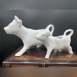 Gravy boats Dinnerware White Ceramic Cow and Calf Creamer